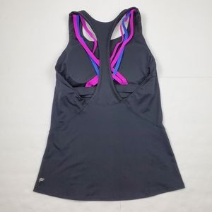Fabletics Medium Black Tank Top Strappy Back Built In Bra Padded